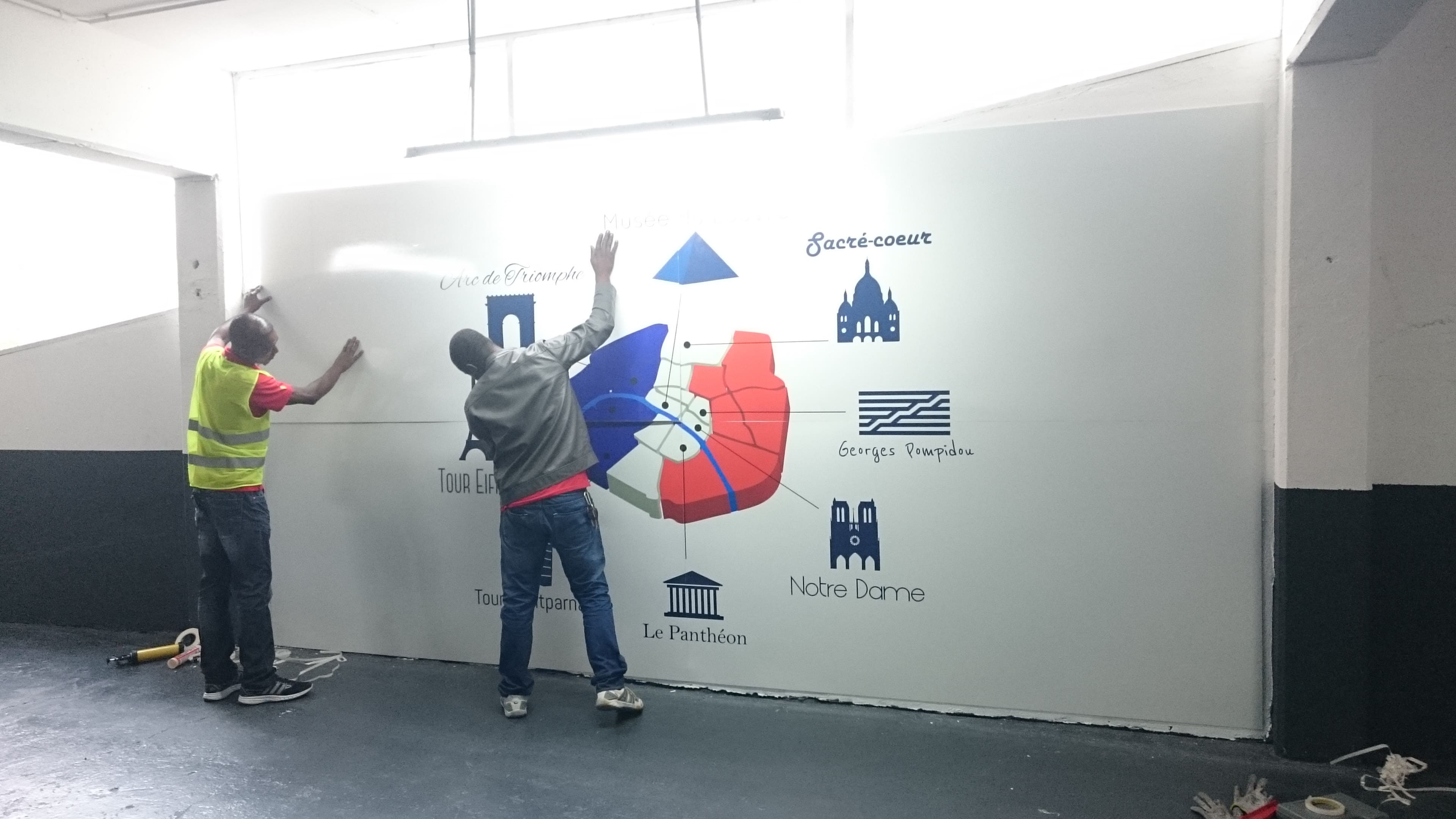 Paris France Parking fresco illustration